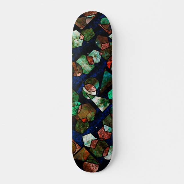 Formas geométricas irregulares e textura deformada skateboard (Front)