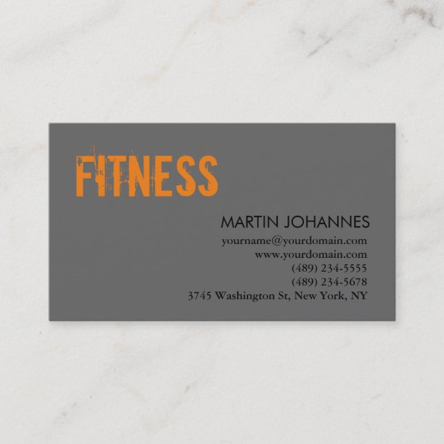 Formateur personnel moderne Carte de visite orange (Devant)