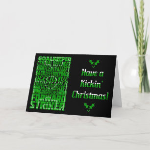 Formations de soccer typographique Carte de Noël