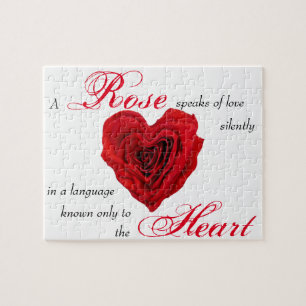 Forme de coeur rose rouge - Puzzle de la Saint-Val