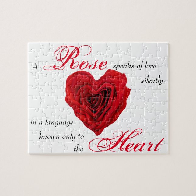 Forme de coeur rose rouge - Puzzle de la Saint-Val (Horizontal)