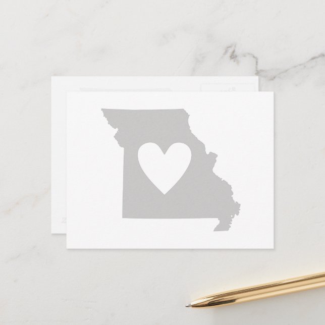Forme de la carte d'état gris du Missouri avec déc (Devant/Arrière en situation)
