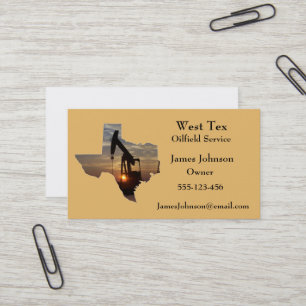 Forme du Texas de cartes de visite d'huile et