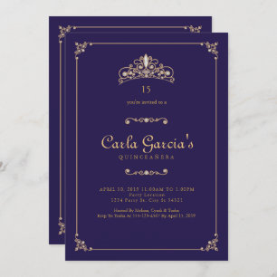 Formel, invitations de Quinceanera d'or