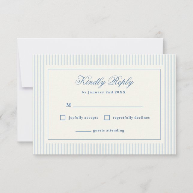 Formel Preppy French Blue Stripes RSVP (Devant)