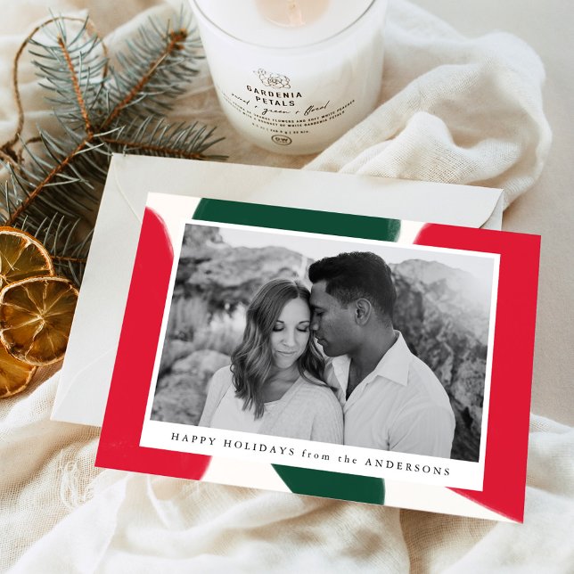 Formes Abstraites rouges et vertes | Carte photo d (Créateur téléchargé)