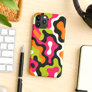 Formes Amorphes Artistiques Motif Orange Rose Noir
