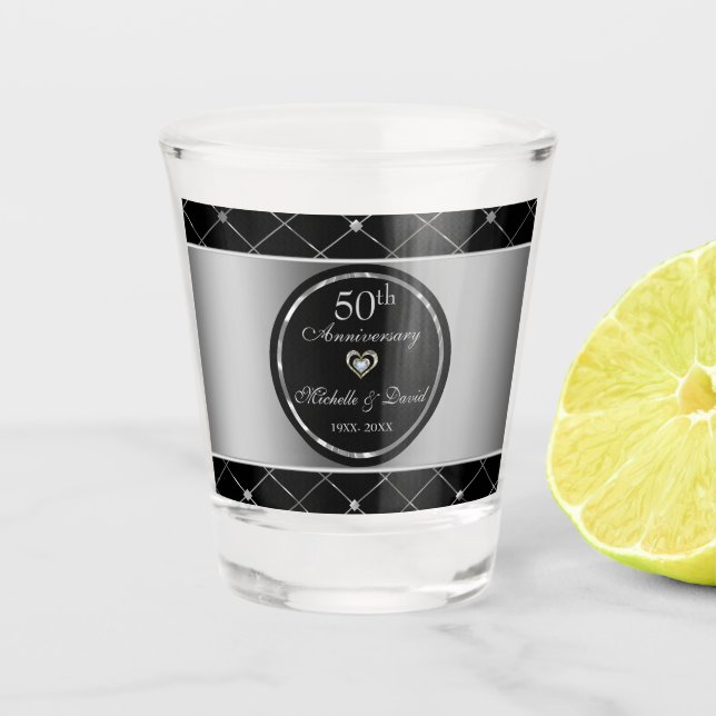 Formes Argent Et Diamant Noir En Verre Tiré (Devant)