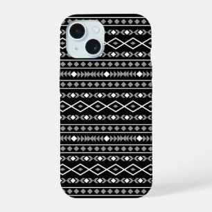 Formes aztèques Motif blanc gris noir