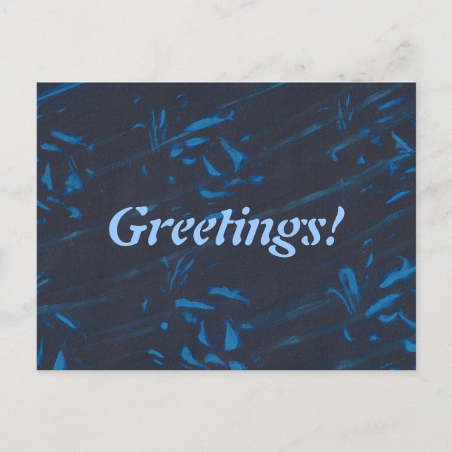 Formes bleues Abstraites sur cartes postales noire (Devant)