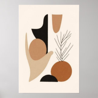 Formes Botaniques Abstraites Art Mural | Te Minima