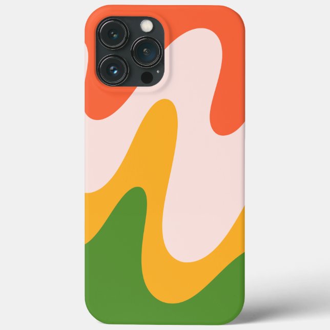 Formes fluides ondulées abstraites coque iphone 13 (Verso)