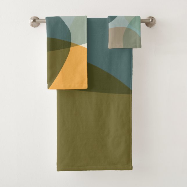 Formes géométriques Abstraites Boho bleu et jaune (En situation)