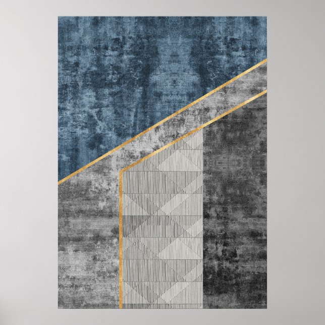 Formes géométriques Abstraites modernes Poster d'a (Devant)