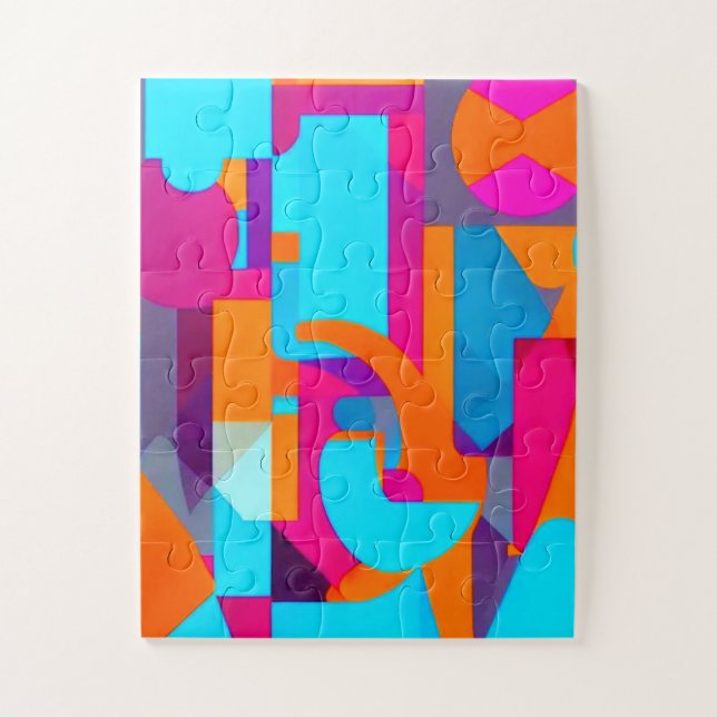 Formes géométriques dans plusieurs couleurs Puzzle (Vertical)