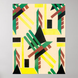 Formes géométriques de jazz Pochoir Art Déco vinta