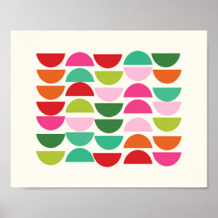 Formes géométriques de Noël modernes Poster d'art 