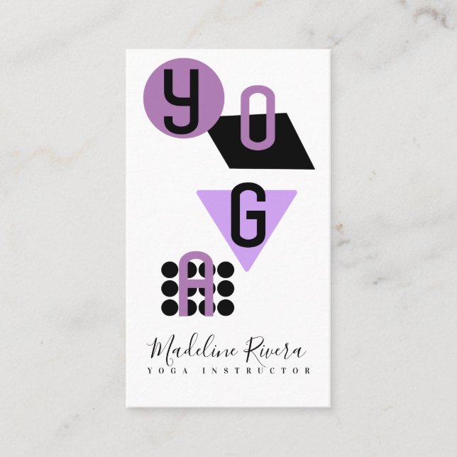 Formes géométriques Yoga Instructeur Carte de visi (Devant)