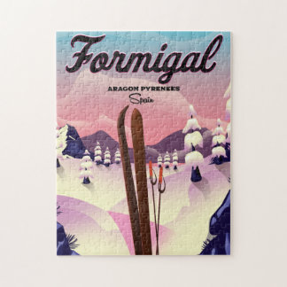 Formigal Aragon Spain ski poster. Jigsaw Puzzle