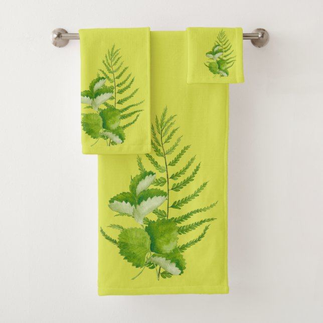 Forms in Green on a Towel Set (Insitu)