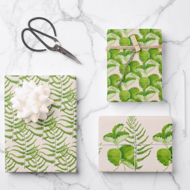 Forms in Green on a Wrapping Paper  Set  (Front)