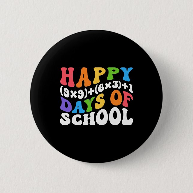 Formula 100 Days Of School Fun Math Teacher 100th  2 Inch Round Button (Front)