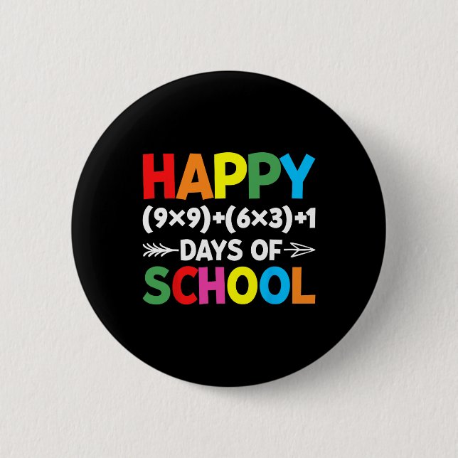 Formula 100 Days Of School Fun Math Teacher 100th  2 Inch Round Button (Front)