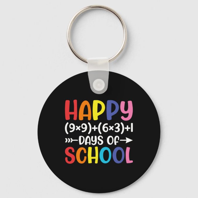 Formula 100 Days Of School Fun Math Teacher 100th  Keychain (Front)