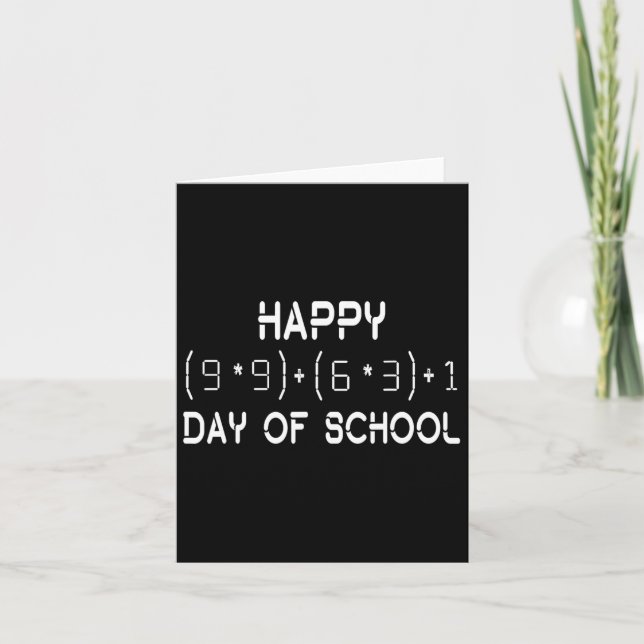Formula 100 Days Of School Math Teacher Student  Card (Front)