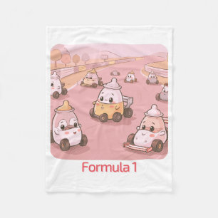 Formula 1 Baby Bottle Race Car Cute Cartoon  Fleece Blanket