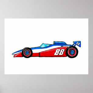 Formula 1 race car print illustration