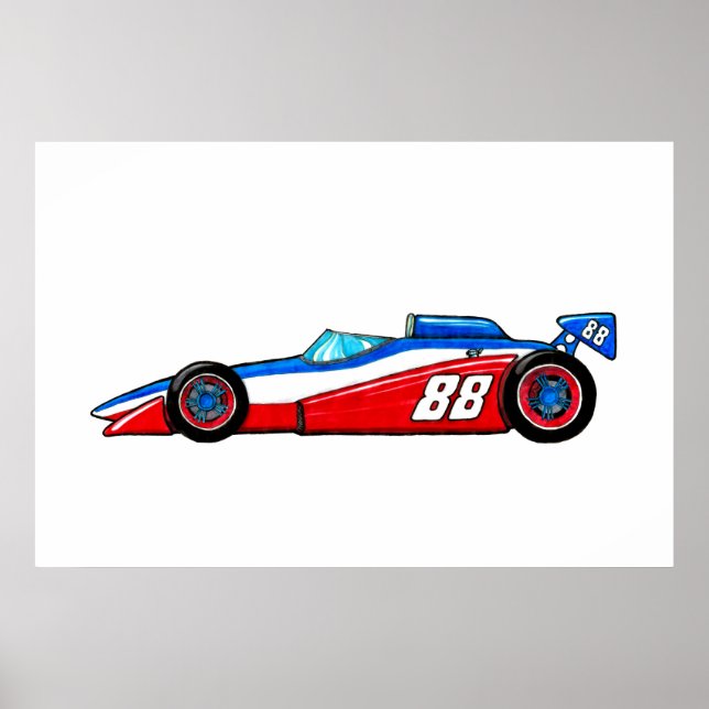 Formula 1 race car print illustration (Front)
