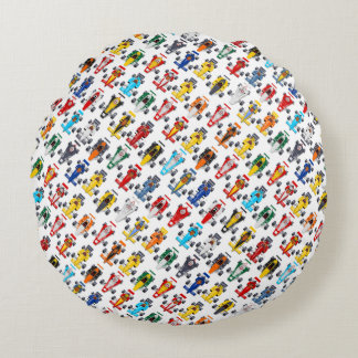 Formula 1 race cars round pillow