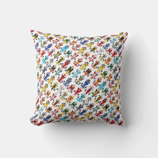 Formula 1 race cars throw pillow (Front)