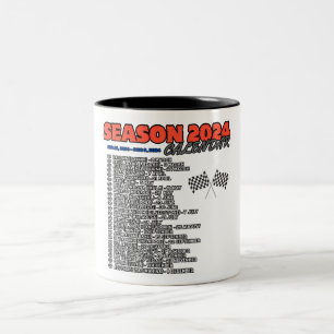 Formula 1, season 2024, gand prix calendar Two-Tone coffee mug