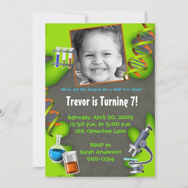 Formula for Fun - Boys Invitation (Front)