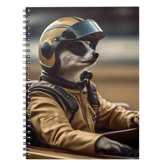 Formula Fun: Professional Meerkat Race Car Driver Notebook (Front)