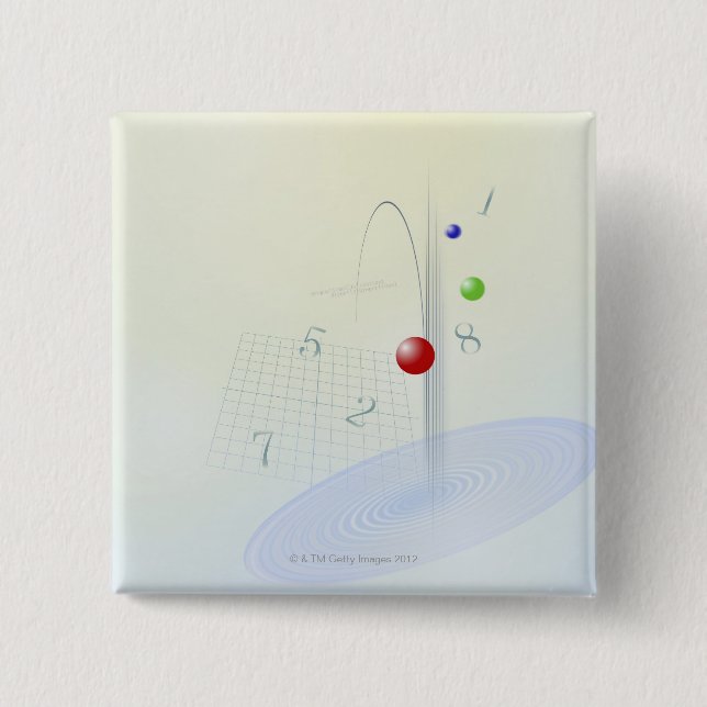 Formula, graph, math symbols 10 2 inch square button (Front)