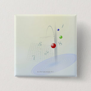 Formula, graph, math symbols 10 2 inch square button