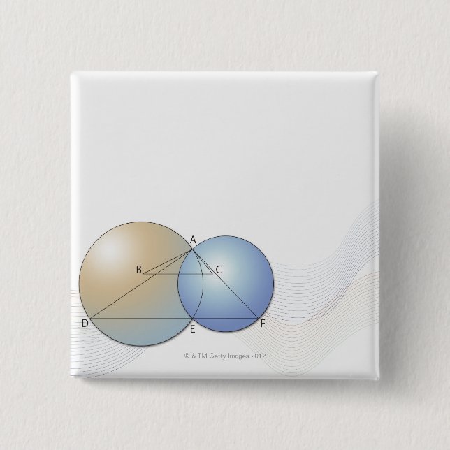 Formula, graph, math symbols 7 2 inch square button (Front)