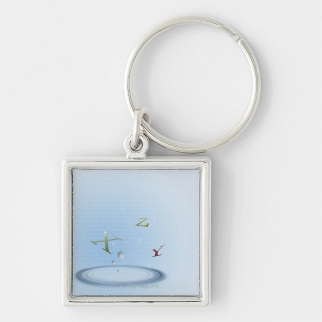 Formula, graph, math symbols 9 keychain (Front)