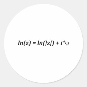 Formula Math Mathematical ln(z) = ln( z ) + i*j Classic Round Sticker