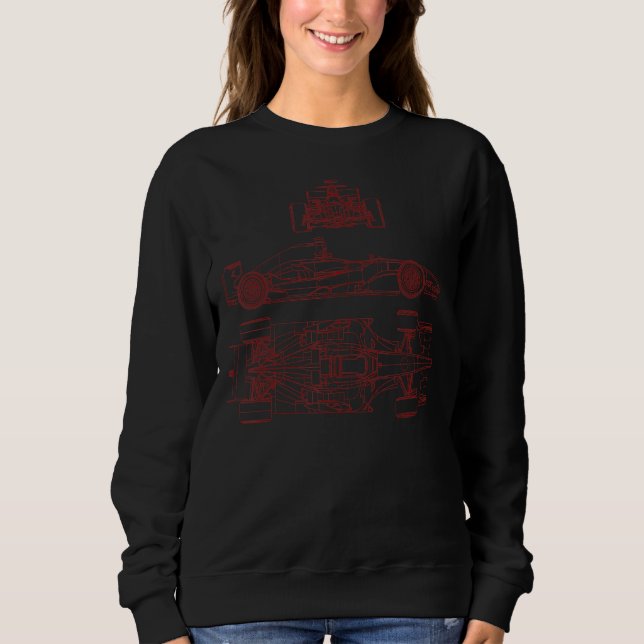 Formula Racecar Schematic Racing Formula Racecar D Sweatshirt (Front)