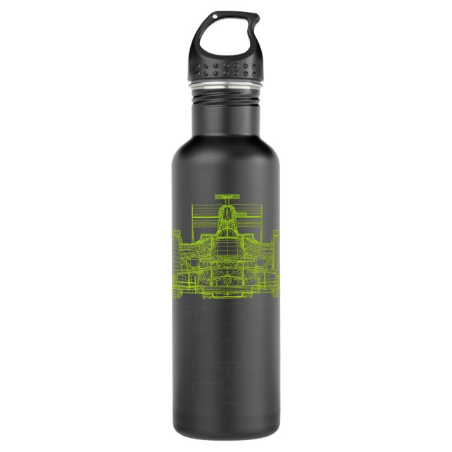 Formula Racing Car Blueprint Mechanical Engineer R 710 Ml Water Bottle (Front)