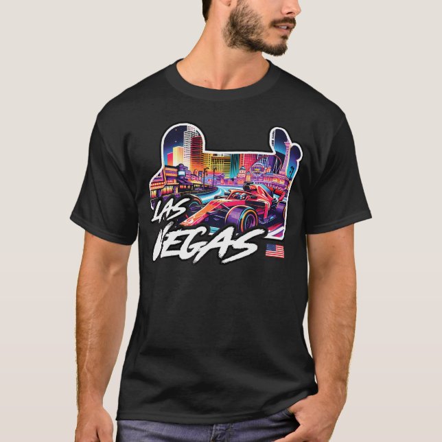Formula Racing Las Vegas Open Wheel Car Circuit Us T-Shirt (Front)