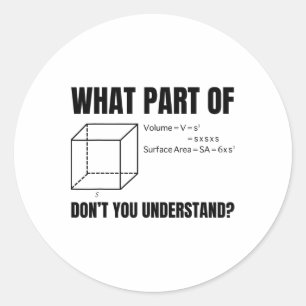Formula Volume Of A Cube! Funny Math  Classic Round Sticker