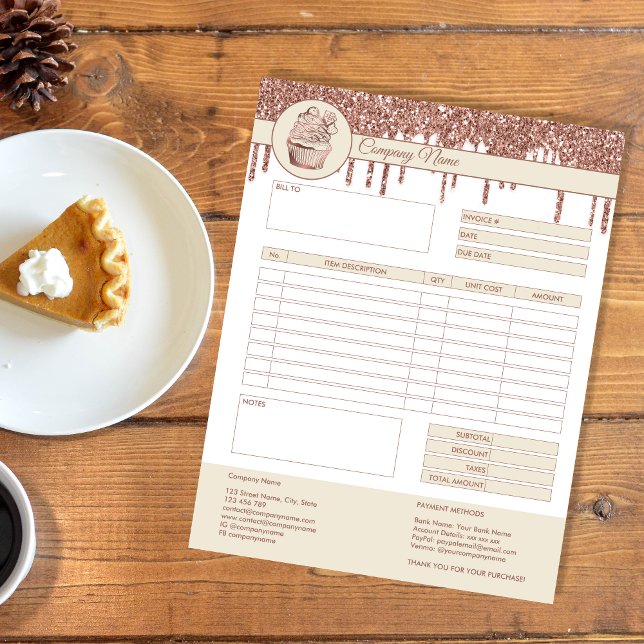 Formulaire de facture de gâteaux Carnet de devis c (Créateur téléchargé)