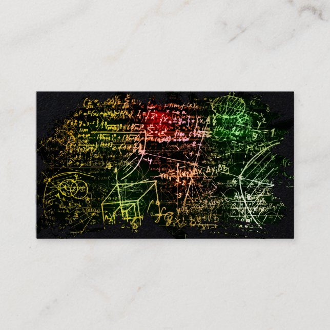 Formulas in mathematical space business card (Front)