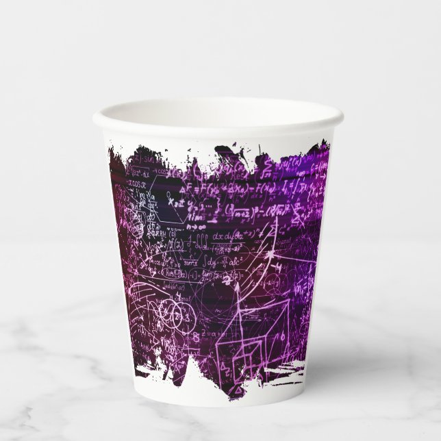 Formulas in mathematical space paper cups (Front)