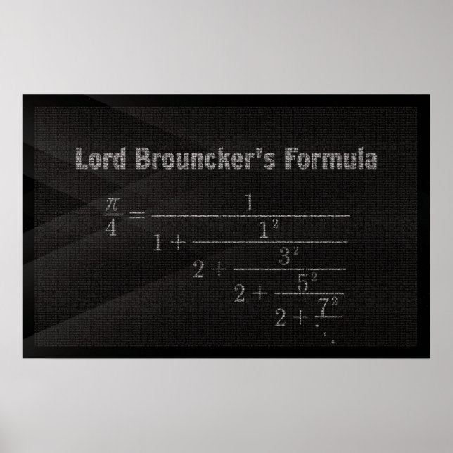 Formule Pi de Lord Brouncker - Math Poster (Devant)